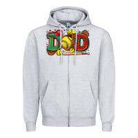 Heather Grey dad softball Zipper Hoodie - Zillion Design Studio