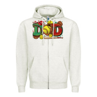 Oatmeal Heather dad softball Zipper Hoodie - Zillion Design Studio