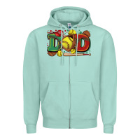 Seafoam dad softball Zipper Hoodie - Zillion Design Studio