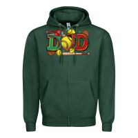 Sports Green dad softball Zipper Hoodie - Zillion Design Studio