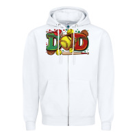 White dad softball Zipper Hoodie - Zillion Design Studio