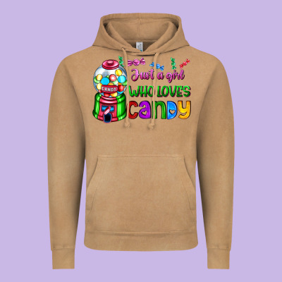 Just A Girl Who Loves Candy Vintage Hoodie Designed By Adodesignshop