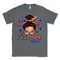 Charcoal Heather all american mama messy bun Classic Tee - texasbilliewilder