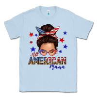 Dusty Blue all american mama messy bun Classic Tee - texasbilliewilder