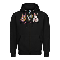 Black peace love bull terrier Zipper Hoodie - RanaPortraitStore