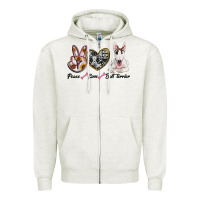 Peace Love Bull Terrier Zipper Hoodie | Teevron