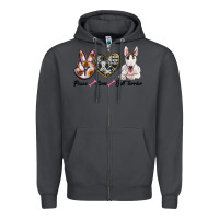 Smoke peace love bull terrier Zipper Hoodie - RanaPortraitStore
