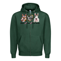 Sports Green peace love bull terrier Zipper Hoodie - RanaPortraitStore