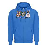 True Royal peace love bull terrier Zipper Hoodie - RanaPortraitStore