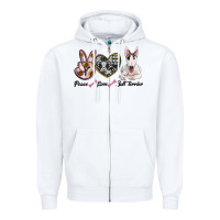 White peace love bull terrier Zipper Hoodie - RanaPortraitStore