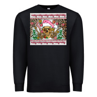 Black pink skeleton  christmas Premium Sweatshirt - AdoDesignShop