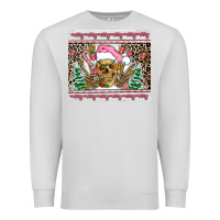 Dove Grey pink skeleton  christmas Premium Sweatshirt - AdoDesignShop