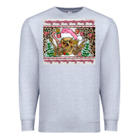 Heather Grey pink skeleton  christmas Premium Sweatshirt - AdoDesignShop