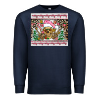 Navy pink skeleton  christmas Premium Sweatshirt - AdoDesignShop