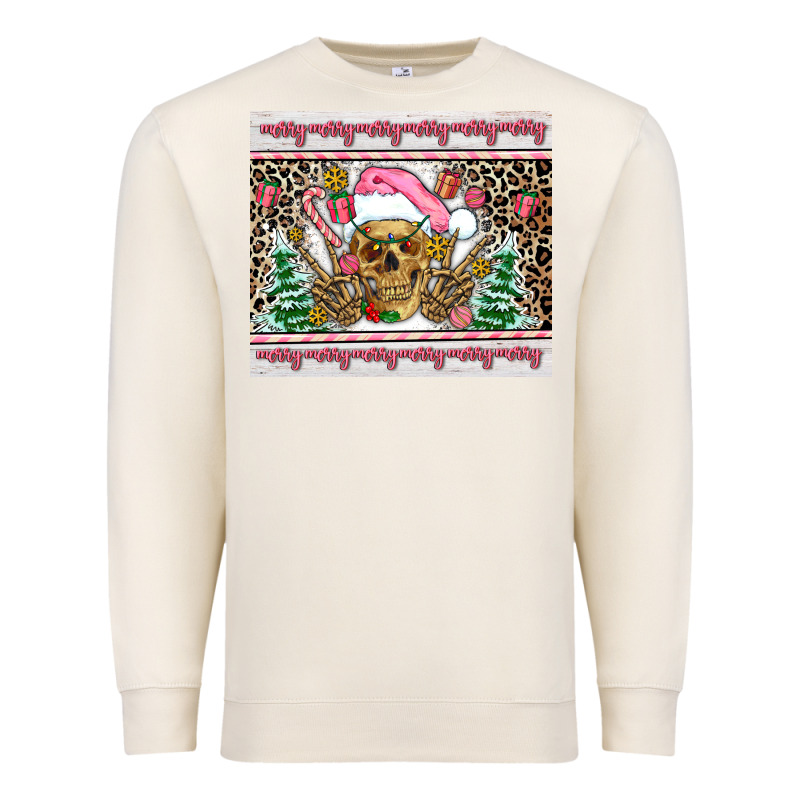 Pink Skeleton  Christmas Premium Sweatshirt by AdoDesignShop | Teevron