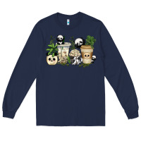 Navy panda coffee cups Long Sleeve Tee - texasbilliewilder