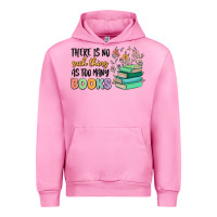 Fuchsia Pink there is no such thing as too many books Urban Hoodie - MaliasSmallBusiness