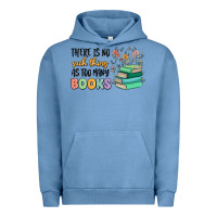 Pigment Pebble Blue there is no such thing as too many books Urban Hoodie - MaliasSmallBusiness