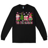 Black pink christmas 'tis the season gnome Long Sleeve Tee - Zillion Design Studio
