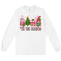 White pink christmas 'tis the season gnome Long Sleeve Tee - Zillion Design Studio