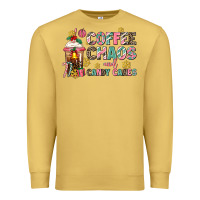 Antique Gold coffee chaos and candy canes Premium Sweatshirt - AdoDesignShop