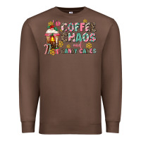 Chestnut coffee chaos and candy canes Premium Sweatshirt - AdoDesignShop