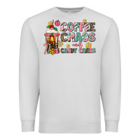 Dove Grey coffee chaos and candy canes Premium Sweatshirt - AdoDesignShop