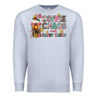 Heather Grey coffee chaos and candy canes Premium Sweatshirt - AdoDesignShop
