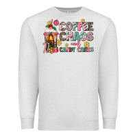 Oatmeal Heather coffee chaos and candy canes Premium Sweatshirt - AdoDesignShop