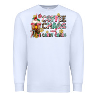 Coffee Chaos And Candy Canes Premium Sweatshirt | Teevron