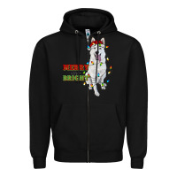 Black merry and bright white shepherd Zipper Hoodie - RanaPortraitStore
