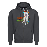 Smoke merry and bright white shepherd Zipper Hoodie - RanaPortraitStore