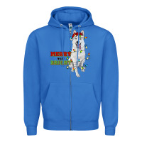 True Royal merry and bright white shepherd Zipper Hoodie - RanaPortraitStore