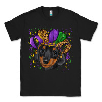 Black mardi gras hat dachshund puppy Classic Tee - RanaPortraitStore