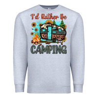 Heather Grey i'd rather be camping Premium Sweatshirt - JahusDesignShop