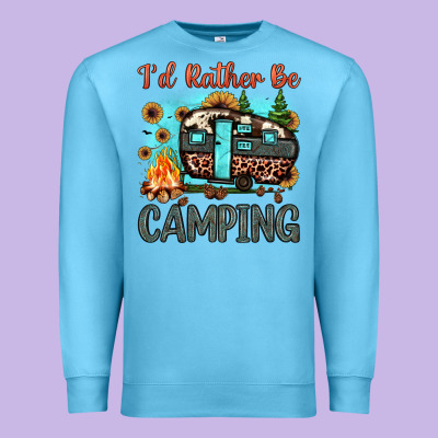 I'd Rather Be Camping Premium Sweatshirt Designed By Jahusdesignshop