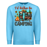 Ocean Blue i'd rather be camping Premium Sweatshirt - JahusDesignShop