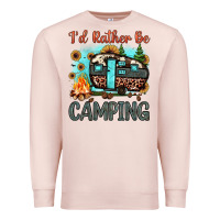 Pale Pink i'd rather be camping Premium Sweatshirt - JahusDesignShop