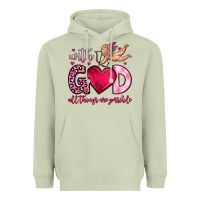 Matcha with god all things are possible Heavyweight Hoodie - OliviaCreatesArt