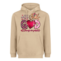 Mushroom with god all things are possible Heavyweight Hoodie - OliviaCreatesArt