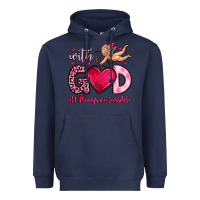 Navy with god all things are possible Heavyweight Hoodie - OliviaCreatesArt