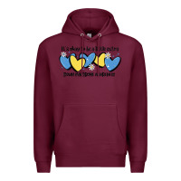 Burgundy it's okay to be little extra down syndrome awarene Premium Hoodie - MaliasSmallBusiness