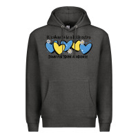 Charcoal Heather it's okay to be little extra down syndrome awarene Premium Hoodie - MaliasSmallBusiness