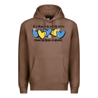 Chestnut it's okay to be little extra down syndrome awarene Premium Hoodie - MaliasSmallBusiness