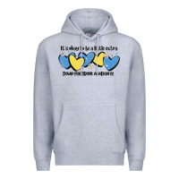 Heather Grey it's okay to be little extra down syndrome awarene Premium Hoodie - MaliasSmallBusiness