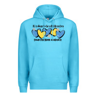 Ocean Blue it's okay to be little extra down syndrome awarene Premium Hoodie - MaliasSmallBusiness