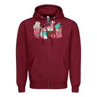 Burgundy nurse coffee cups Zipper Hoodie - texasbilliewilder