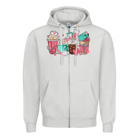 Dove Grey nurse coffee cups Zipper Hoodie - texasbilliewilder