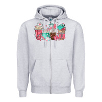 Heather Grey nurse coffee cups Zipper Hoodie - texasbilliewilder