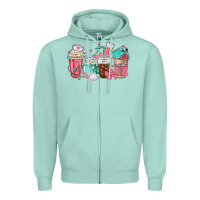 Seafoam nurse coffee cups Zipper Hoodie - texasbilliewilder